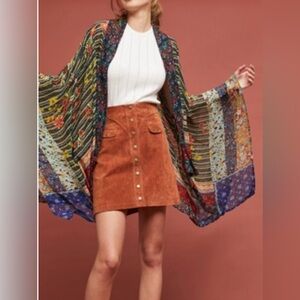 Anthropologie Mixed Print Colorful‎ Patterned Kimono Shawl